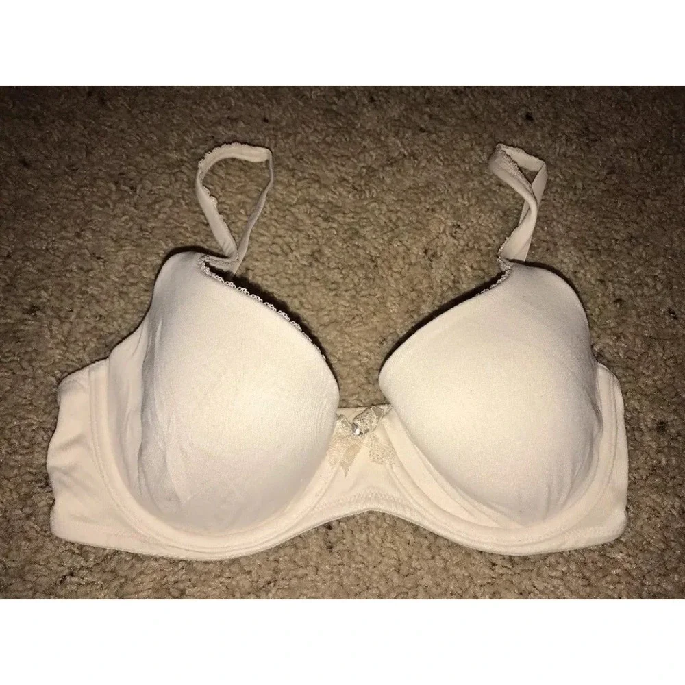 Victorias Secret Demi Bra Sz 32D beige women's Padded Underwire